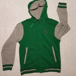 Jordan Flight Varsity Hoodie Green Grey Large